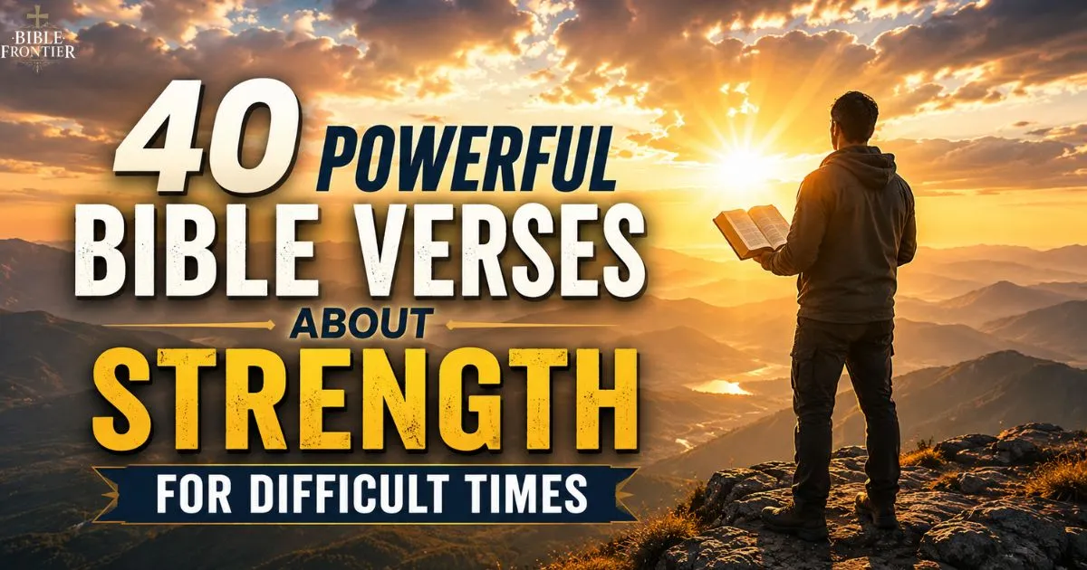 Bible Verses About Strength offering hope, courage, and faith during difficult times with an open Bible