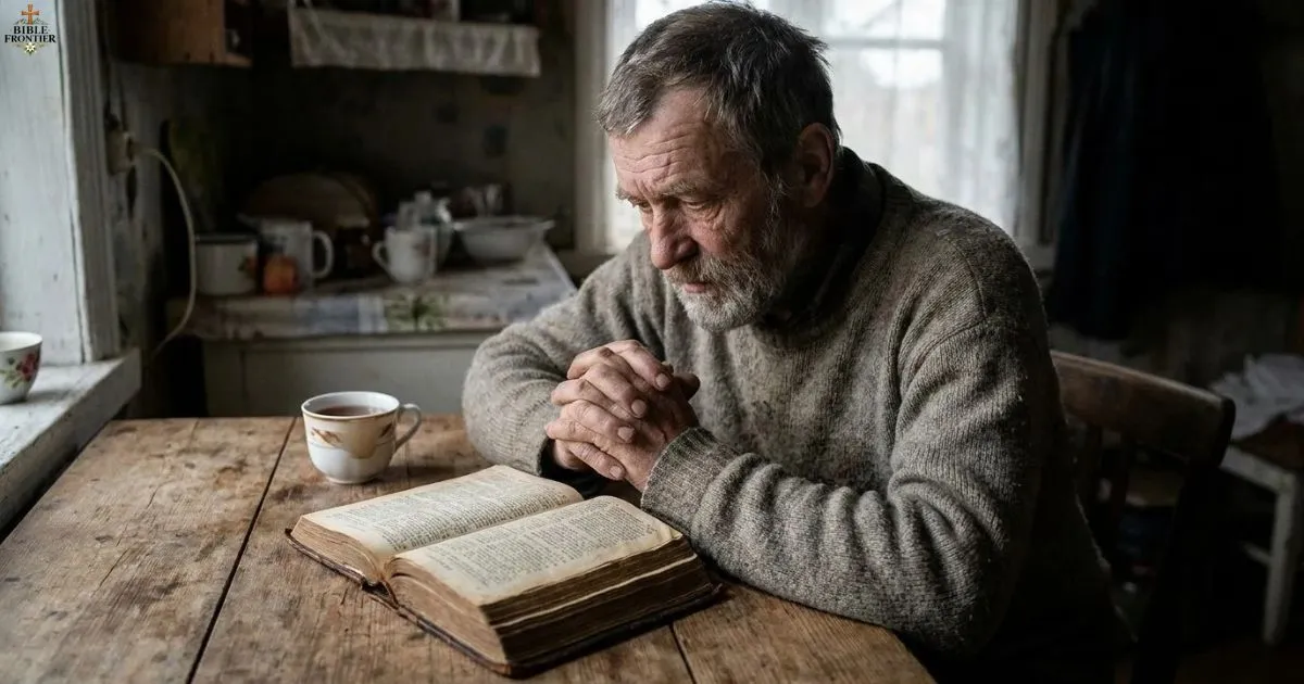 Person reflecting beside an open Bible while considering biblical teaching about vengeance.