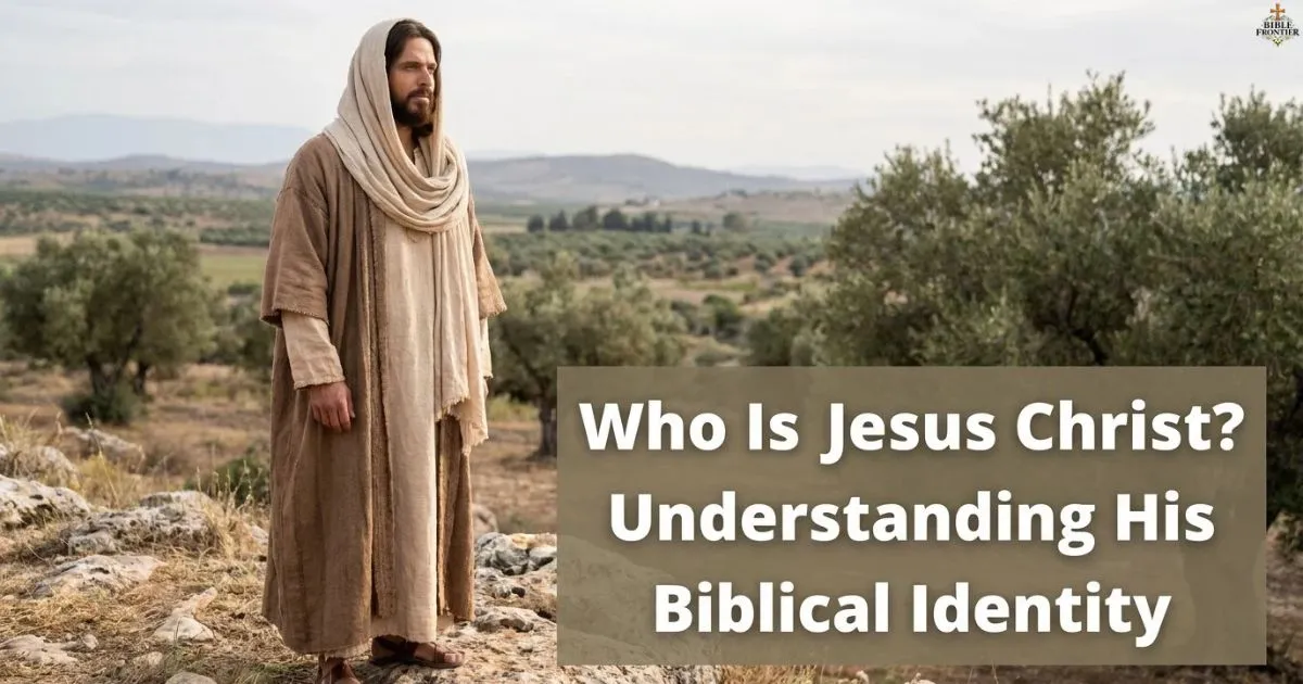 Jesus Christ standing in a Galilean landscape, representing who Jesus Christ is according to the Bible.